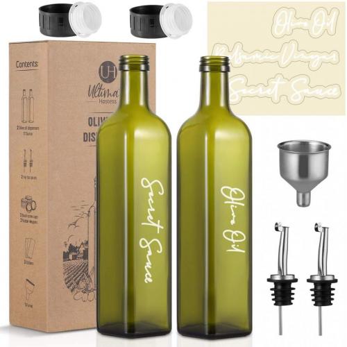 Olive Oil Dispenser Bottle, 2 Pack of 17 Ounces