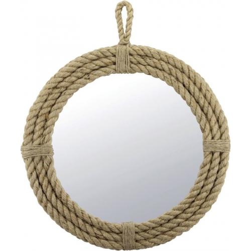 Hanging Rope Wrapped Round Mirror