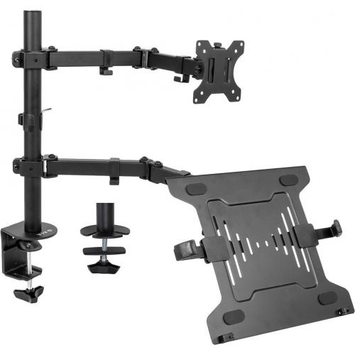 Desk mount laptop or keyboard and monitor stand