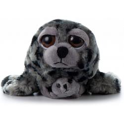 The Petting Zoo Mom and Baby Harbor Seal Stuffed Animal, Gifts for Kids, Pocketz Zoo Animals, Harbor Seal Plush Toy 14 inches