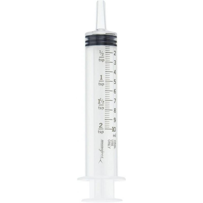 Kendall Monoject Oral Medication Syringes, Clear 10 Millileter/2 Teaspoons.