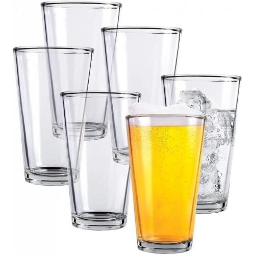 KitchenLux Clear Glass All Purpose Drinking Tumblers, 16 oz
