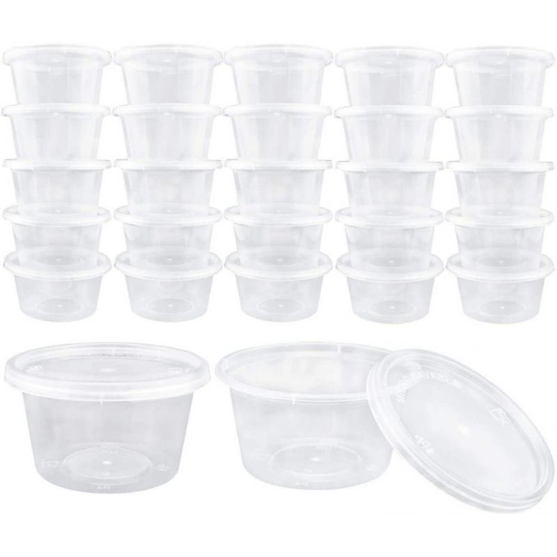 Augshy 40 Pack 4oz Containers with Clear Thin Foam Lids