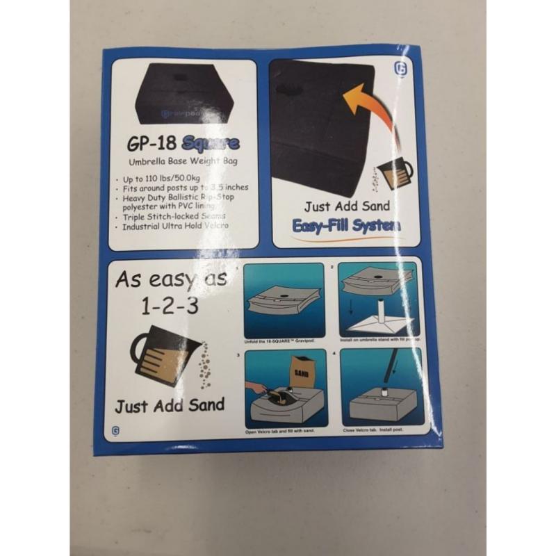 Gravipod 18 Square Umbrella Base Weight Bag - Up to 110 lbs.