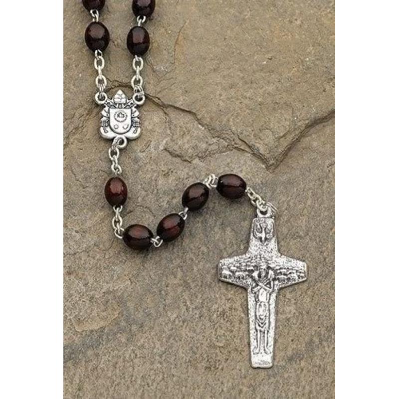 Pope Francis Rosary Wood Bead