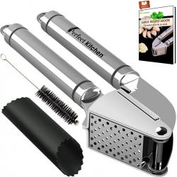 Perfect Kitchen Garlic Press & Peeler Set and Silicone Tube Roller