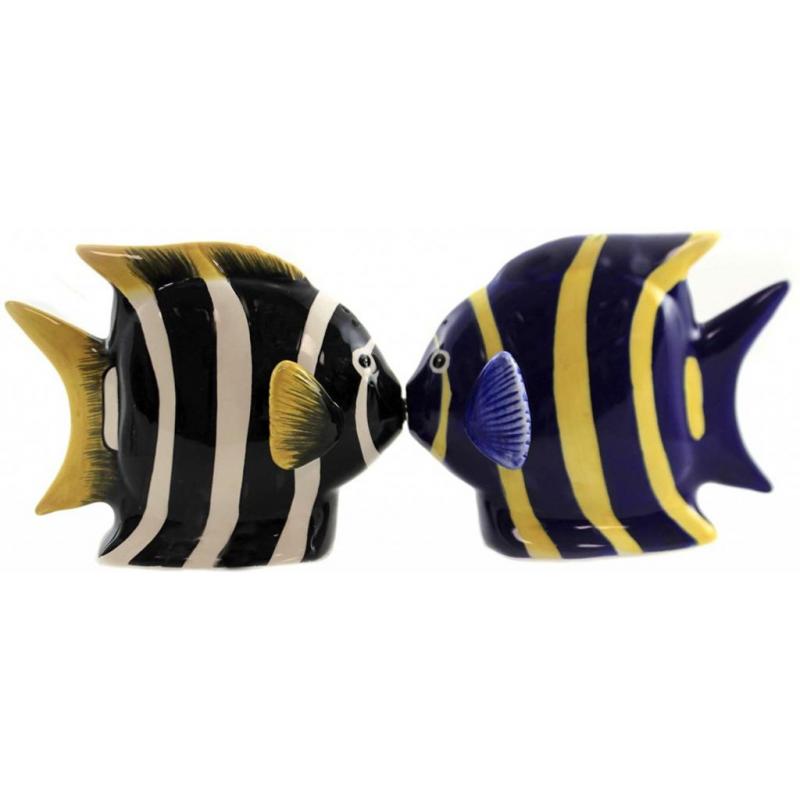 Angel Fish Magnetic Ceremic Salt and Pepper Shakers