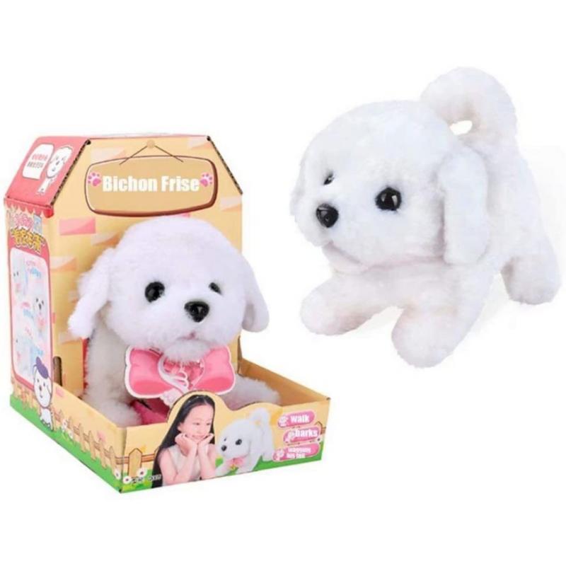 Electronic Puppy Interactive Plush Dog Walking and Barking pet Toy Birthday for Toddlers Girls Boys Kids - Bichon Frise