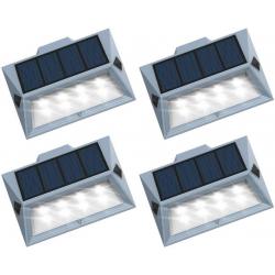 Roopure Set of 4 Solar Garden Steps and Steps Lights, 8 Less, White