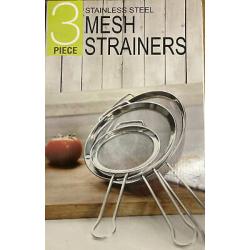 3 Pieces Stainless Steel Mesh Strainer