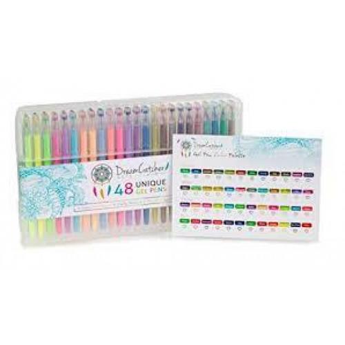 48 COLORING GLITTER, NEON, METALLIC AND PASTEL GEL PEN SET