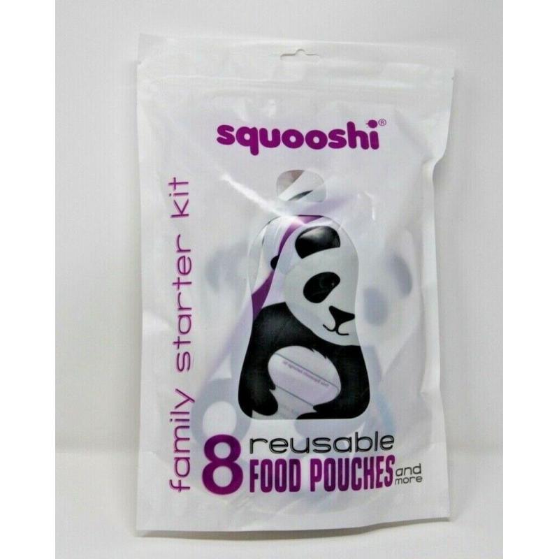 Reusable Food Pouches by Squooshi (Family Starter Kit 8 pieces)
