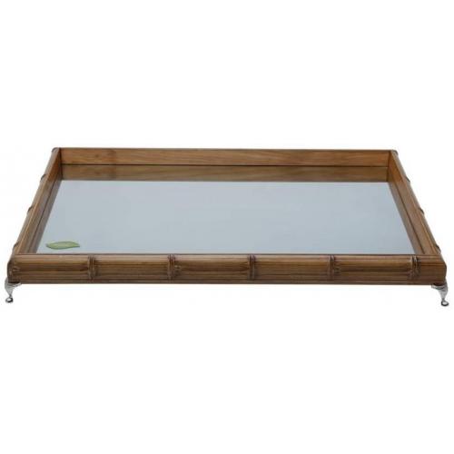 Wood Art Silver Nickel Plated Profile Tray