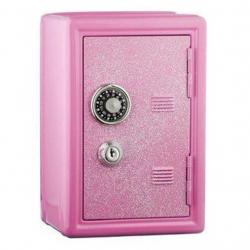 7 Glitter Locker Safe Bank - Pink
