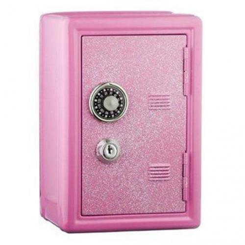 7 Glitter Locker Safe Bank - Pink