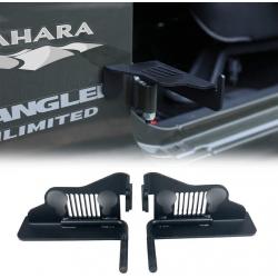 Foot Pegs Solid Steel Black  For 2007-2017 Jeep Wrangler Jk & Unlimited 2 Pieces