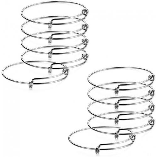 Adjustable Wire Blank Bangle Bracelets for Women
