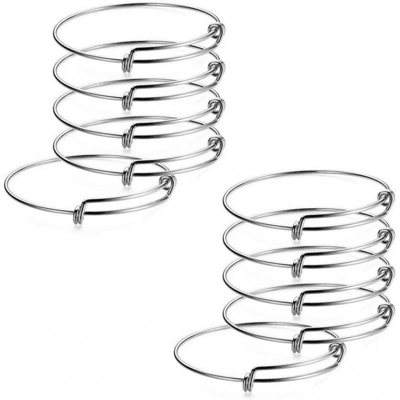 Adjustable Wire Blank Bangle Bracelets for Women