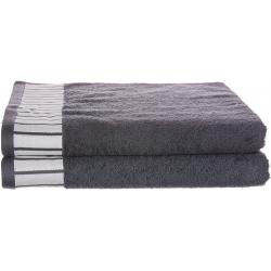 His & Hers 2 Pack Cotton Bath Towel Set - Grey