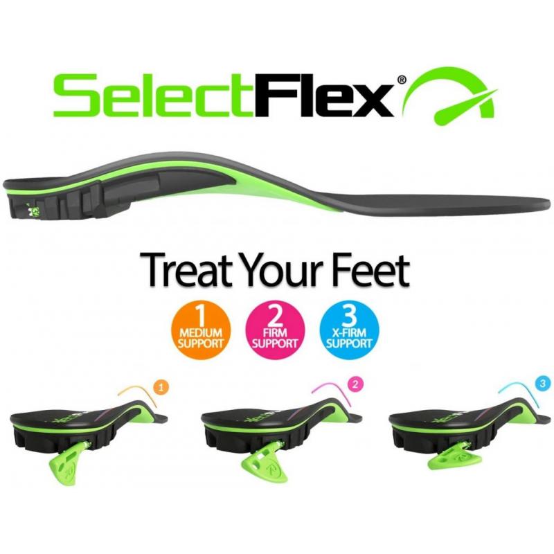 SelectFlex®Adjustable-Arch Orthotic Insole, Custom Arch Support: Plantar Fasciitis, Neuropathy, Flat Feet, Overpronation, Aching Feet, Foot Pain, Mortons Neuroma, Low Back Pain.Men/Women