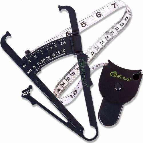 Care Touch Skinfold Body Fat Caliper Set (tape Measure Included)