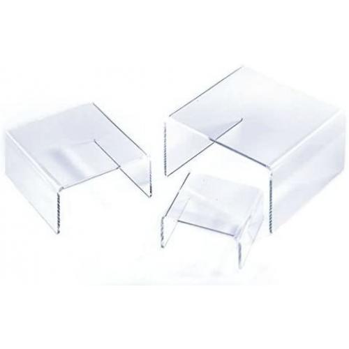 Small Low Profile Riser 3pcs Set in Clear Acrylic by Display Stands