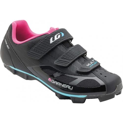 Louis Garneau - Women's Multi Air Flex Bike Shoes for Indoor Cycling, Commuting and MTB, SPD Cleats Compatible with MTB Pedals, Black/Pink, US (8), EU (39)