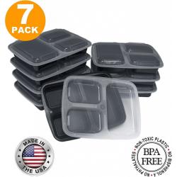 Fit Meal Prep 3 Compartment Meal Prep Containers With Lids