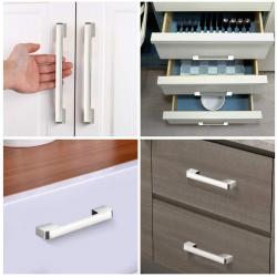 Insir Brushed Nickel Cabinet Handles Nickel Drawer Pulls Pack of 5 Modern Cabinet Hardware (3.75inch(96mm))