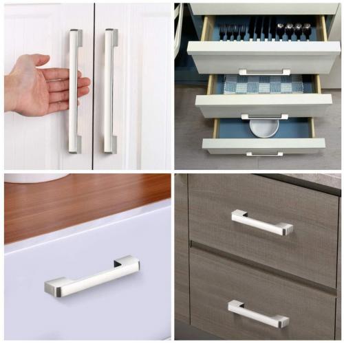 Insir Brushed Nickel Cabinet Handles Nickel Drawer Pulls Pack of 5 Modern Cabinet Hardware (3.75inch(96mm))
