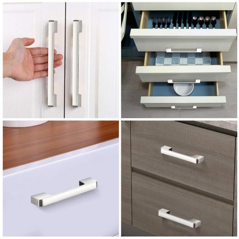 Insir Brushed Nickel Cabinet Handles Nickel Drawer Pulls Pack of 5 Modern Cabinet Hardware (3.75inch(96mm))