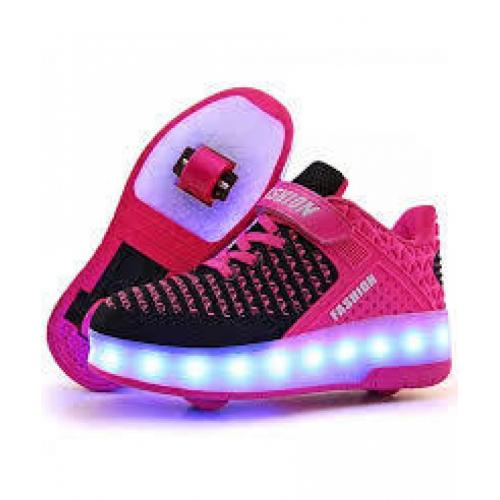 SDSPEED 7 Colors LED Rechargeable Kids Roller Skate Shoes with Single Wheel Shoes Sport Sneaker