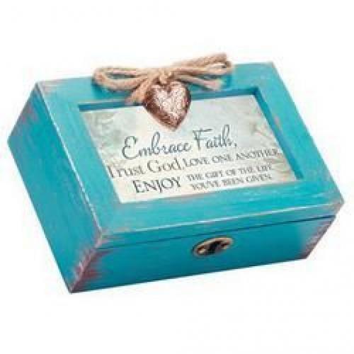 Dicksons Embrace Faith Dist Petite Music Box , Teal