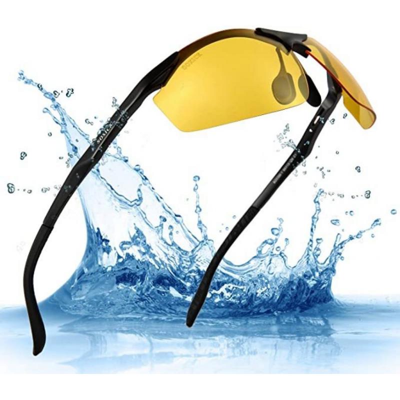 Night Driving Glasses HD Polarized Lens Retro Wayfarer Sunglasses for Men Women (Night Vision-6)