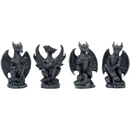 Small Collector Faux Stone Warrior Dragon Gargoyles