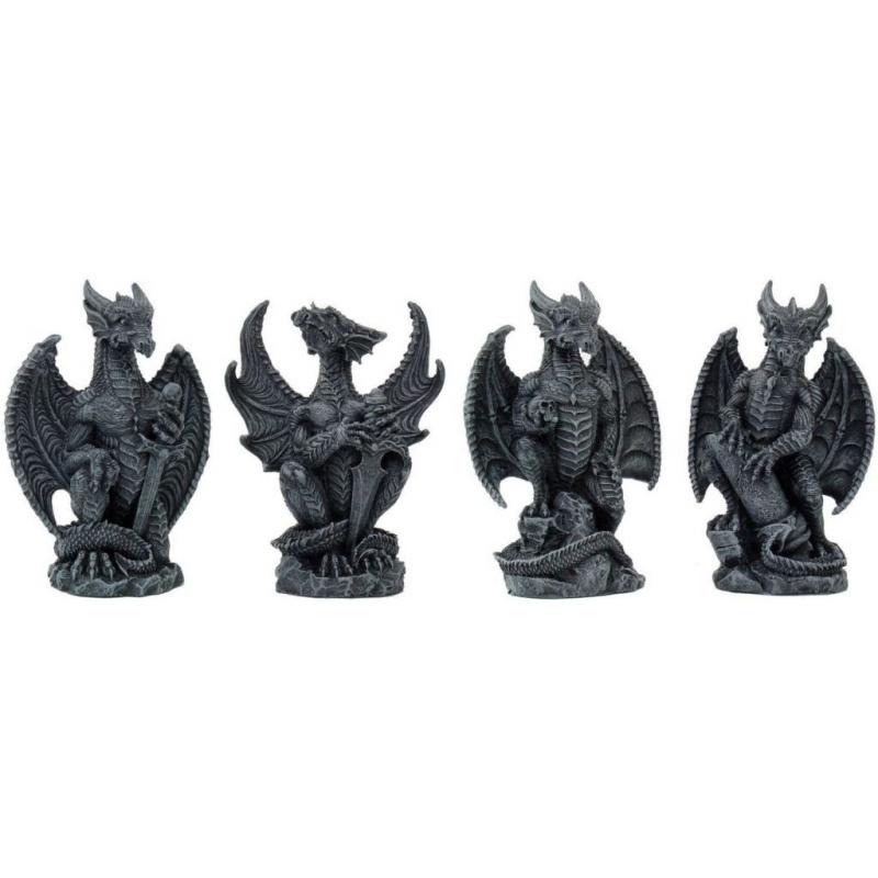 Small Collector Faux Stone Warrior Dragon Gargoyles