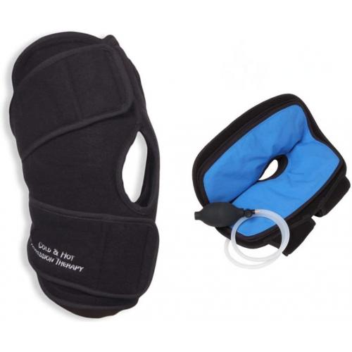 Knee Brace Support - Natracure Hot/cold & Air Compression, Black and Blue