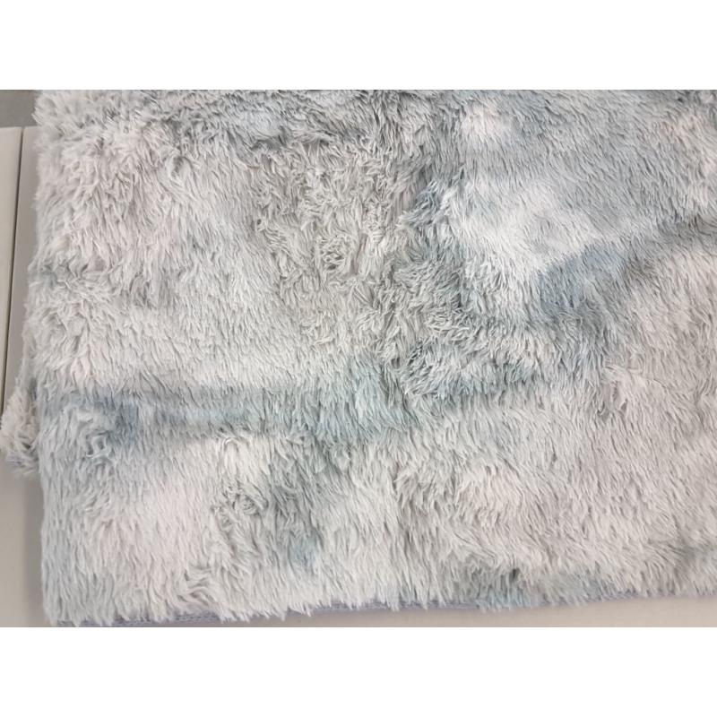 Faux Fur Area Rug, 3x5, Softest, Luxurious Shag Carpet Rugs for Bedroom, Living Room, Luxury Bed Side Plush Carpets, Rectangle, Light Gray/Blue