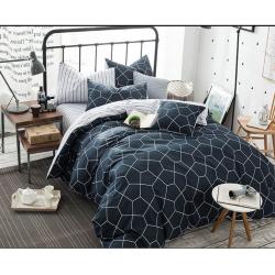 Nanko Queen Duvet Cover Set Navy Blue, 3 Piece 1200 Thread Count