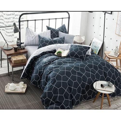 Nanko Queen Duvet Cover Set Navy Blue, 3 Piece 1200 Thread Count
