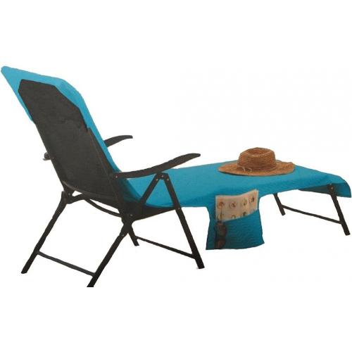 Microfibre Lounge Chair Towel for Sunbathing, Quickdry Windproof with Pocket 70x25 Inch Color Emerald. Brand: YISAMA