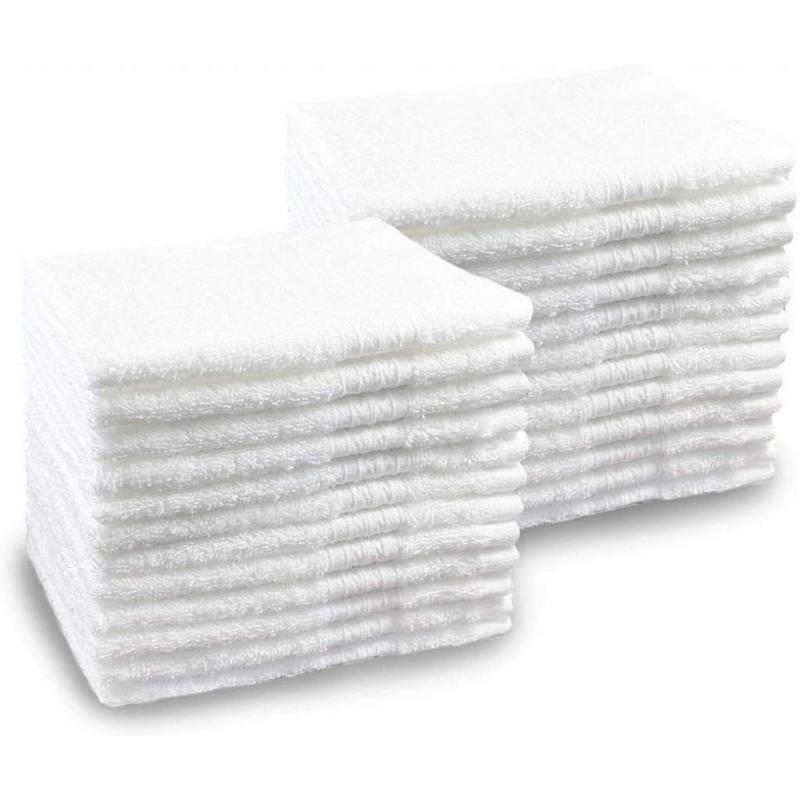 Pacific Linens 24-Pack, White, 100% Cotton Towel