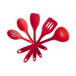 Star Pack Home Ultimate 5 Piece Silicone Kitchen Utensil Set, Red