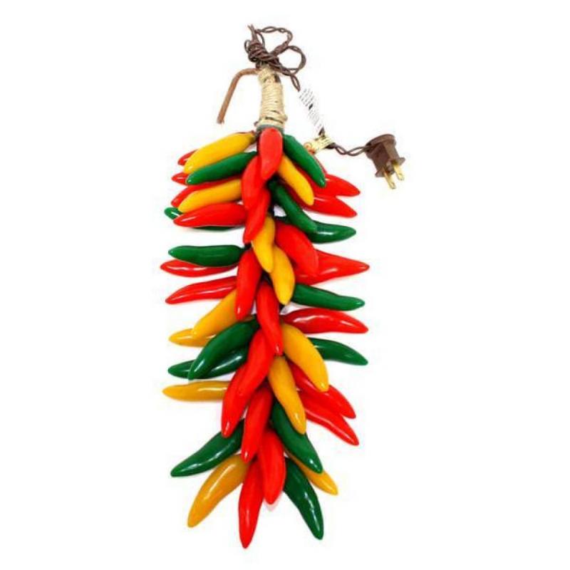Red/green/yellow Chili Pepper Rista Clusters, 50 Light Brown Wire