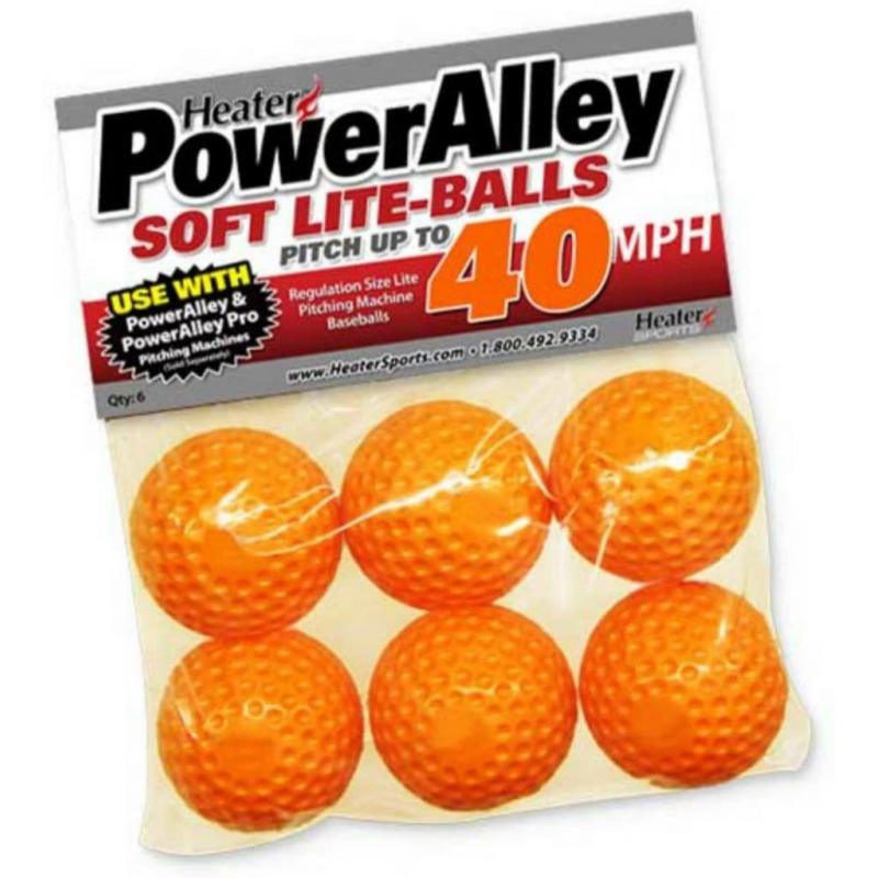 Heater Sports Poweralley Lite Baseballs, Orange, 6 Pack