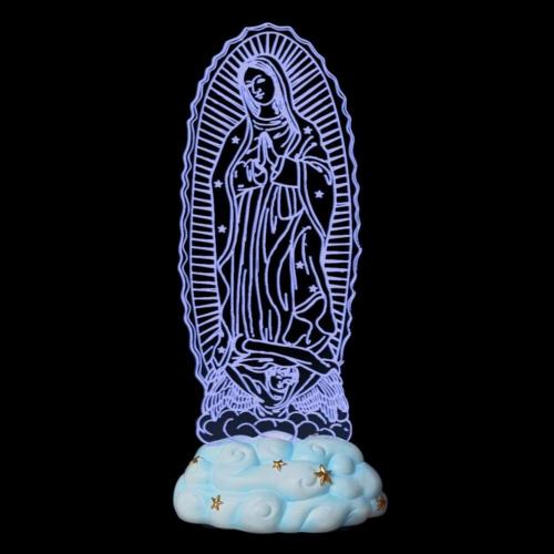Virgin Mary Statue Figurine Led Guadalupe Ornament Catholic Gift