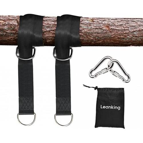 Leanking 2 Piece Tree Swing Straps, Black, 5 Foot Length