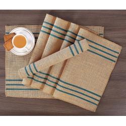 Rustic Farmhouse Stripe Burlap Jute Placemats