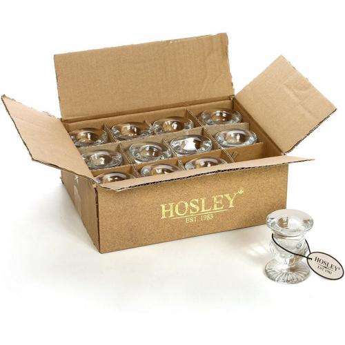 Hosley Set of 12 Glass Taper Candle Holders 2.5 Inch High