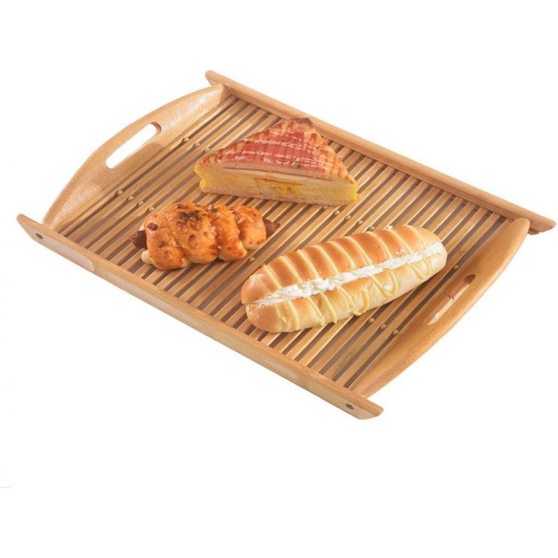 Homiej Vintage Serving Tray Bamboo Trays Retro Tray Set Nesting Serving Tray Set Trays With Handles